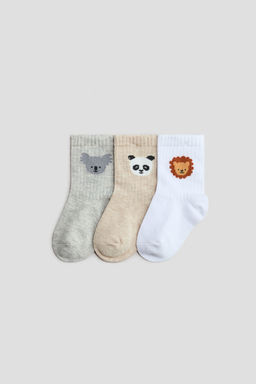 H&M - Boys And Girls Grey 3-Pack Socks
