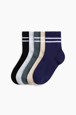 H&M - Boys And Girls Blue 5-Pack Sports Socks With Drymove