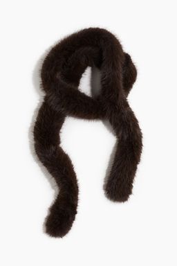 H&M - Women Brown Fluffy-Knit Scarf