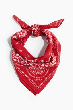 H&M - Women Red Patterned Cotton Scarf