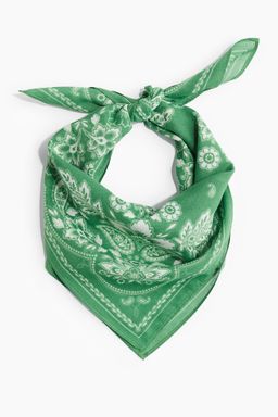 H&M - Women Green Patterned Cotton Scarf