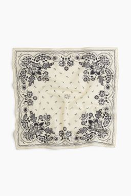 H&M - Women Beige Patterned Cotton Scarf
