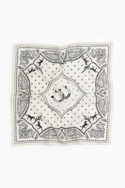 H&M - Women White Patterned Cotton Scarf