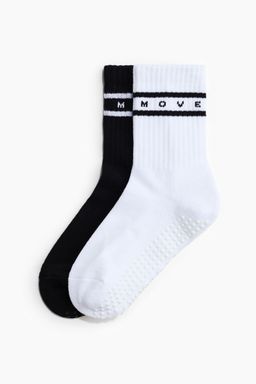 H&M - Women White 2-Pack Anti-Slip Yoga Socks