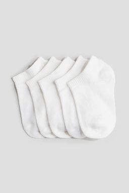 H&M - Boys And Girls White 5-Pack Trainer Socks