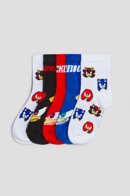 H&M - Boys Black 5-Pack Patterned Socks