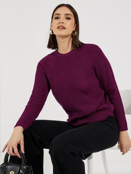 Styli - Purple Solid Sweater