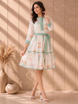 AADVIKA - White Casual Womens Midi Dress
