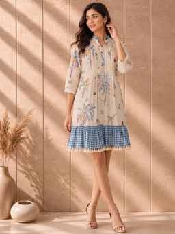 AADVIKA - Off White Elegant and Detailed Midi Dress