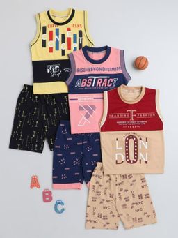 FOURFOLDS - Boys Multi Color T-Shirts and Shorts (Pack of 3)