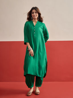 InWeave - Women Solid Green Co-Ord Set