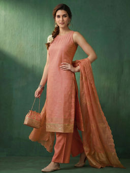 AVANSHEE - Women Embroidered Pink Kurta And Pant With Dupatta