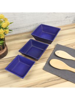 Amaya Decors - Blue Square Snacks Bowl Set of 3