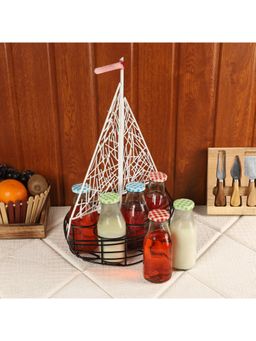 Amaya Decors - Ship Shape Mocktail Platter with Glass Bottles