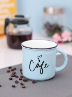 JCPL - Fine Ceramic Quoted Milk, Coffee Mugs Set of 2 (Blue)