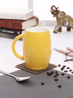 JCPL - Fine Ceramic Solid Plain Milk, Coffee Mugs Set of 2 (Yellow)