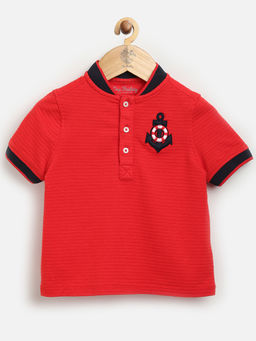 One Friday - Fashion Casual Boys Cotton Printed Red T-Shirts