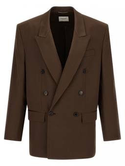 Saint Laurent - Brown Peaked Lapel Blazer