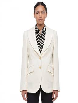 Stella McCartney - White Solid Peaked Lapel Blazer