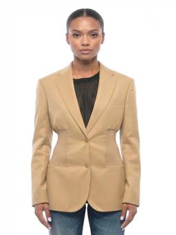Stella McCartney - Beige Notched Lapel Blazer