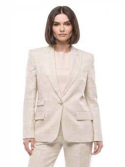 Stella McCartney - Beige Solid Peaked Lapel Blazer