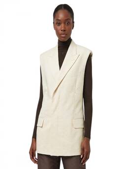Helmut Lang - White Solid Notched Lapel Blazer