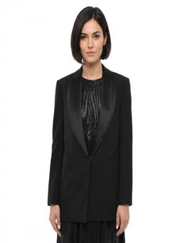 Stella McCartney - Black Solid Shawl Lapel Blazer
