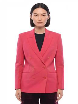 Stella McCartney - Pink Solid Peaked Lapel Blazer