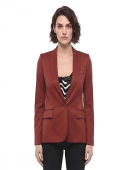 Stella McCartney - Red Solid Peaked Lapel Blazer