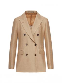 Tagliatore - Beige Cotton Double-breasted Blazer