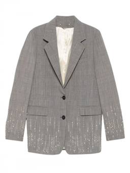 Golden Goose - Grey Checks Notched Lapel Blazer