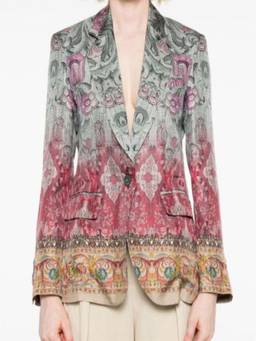 Pierre-Louis Mascia - Multicolor Floral Notched Lapel Blazer