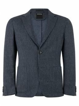 Zegna - Blue Notched Lapel Blazer