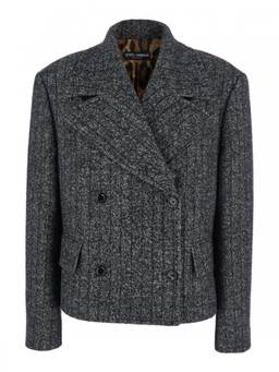 Dolce&Gabbana - Black Textured Notched Lapel Blazer