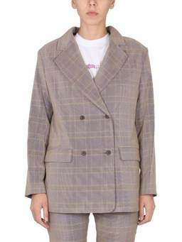 McQ Alexander McQueen - Beige Checks Notched Lapel Blazer
