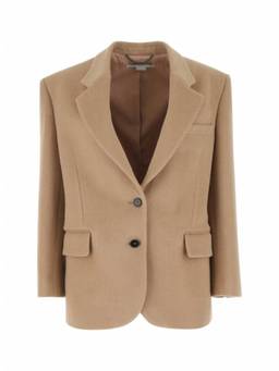 Stella McCartney - Beige Solid Notched Lapel Blazer