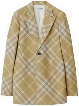 Burberry - Beige checked tailored blazer