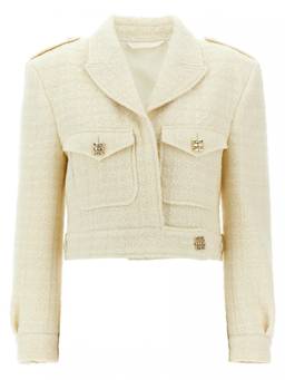Givenchy - Beige Tweed Cropped Wintercoat