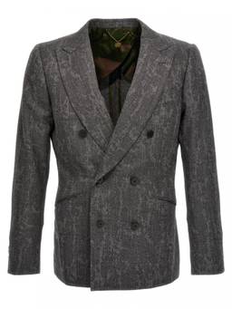 Maurizio Miri - Grey Textured Shawl Lapel Blazer