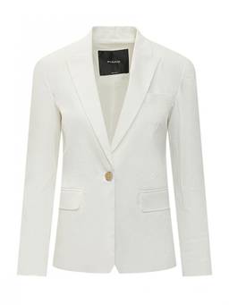 Pinko - White Solid Notched Lapel Blazer