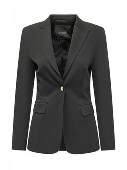Pinko - Black Solid Notched Lapel Blazer