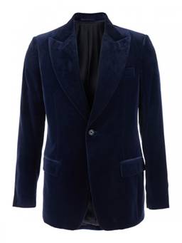 Lardini - Blue Velvet Single Button Blazer