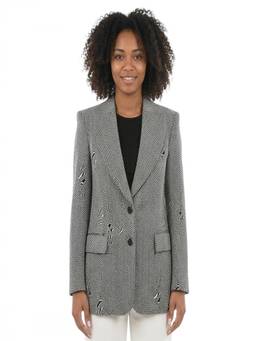 Stella McCartney - Grey Chevron Notched Lapel Blazer