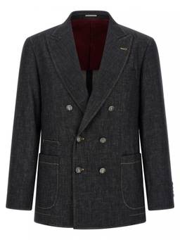 Brunello Cucinelli - Dark Blue Peaked Lapel Blazer