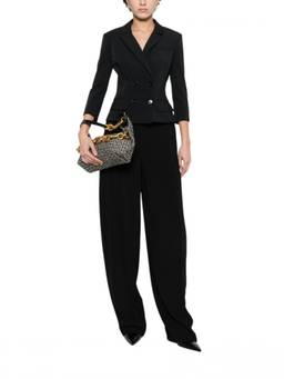 Elisabetta Franchi - Black Solid Notched Lapel Blazer
