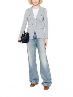 Circolo 1901 - Blue Stripes Notched Lapel Blazer