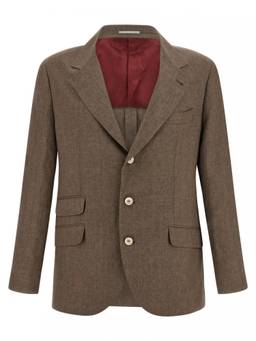 Brunello Cucinelli - Brown Notched Lapel Blazer