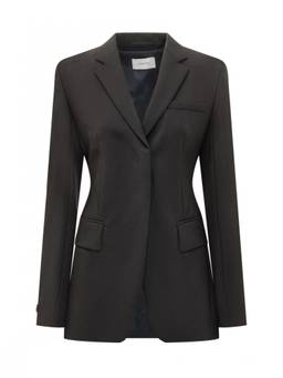 Sportmax - Black Solid Notched Lapel Blazer
