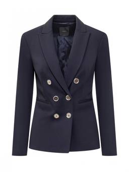 Pinko - Blue Solid Notched Lapel Blazer