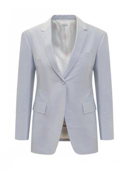 Thom Browne - Blue Solid Notched Lapel Blazer